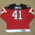 Olympic CA. #41 Mike Smith 100th Anniversary Stitched red NHL Jersey