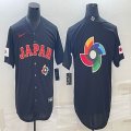 2023 World Cup Japan blank black majestic baseball jerseys 05