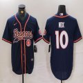 Denver Broncos #10 Bo Nix blue baseball jerseys Joint name-BD 02