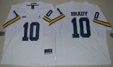 Jordan Brand Michigan Wolverines Tom Brady 10 College Football Elite Jersey - White