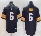 Nike Pittsburgh Steelers #6 Patrick Queen black Color Rush Limited Jersey-BD 01