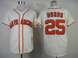 San Francisco Giants #25 Barry Bonds white throwback majestic baseball jerseys-SG