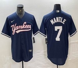 Nike New York Yankees #7 Mickey Mantle blue MLB baseball Jersey Joint name