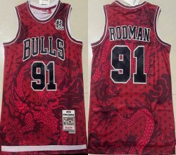 2023 Chicago Bulls #91 Dennis Rodman red Throwback nba basketball jerseys -XD