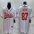 Nike Kansas City Chiefs #87 white baseball jerseys Joint name-BD