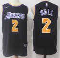 Nike NBA Lonzo Ball #2 Los Angeles Lakers black nba basketball Jersey