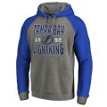 Men's Tampa Bay Lightning Fanatics Branded Ash Timeless Collection Antique Stack Big & Tall Tri-Blend Raglan Pullover Hoodie