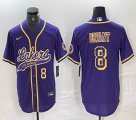 Nike Los Angeless Lakers #8 Kobe Bryant purple baseball jerseys Joint name-BD 01