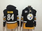 Pittsburgh Steelers #84 Antonio Brown black nfl Hooded Sweatshirt