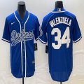 Nike Los Angeles Dodgers #34 Fernando Valenzuela blue majestic baseball Jerseys Joint name -BD 01