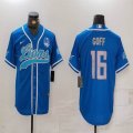 Nike Detroit Lions 16# Jared Goff blue baseball jerseys Joint name-BD 02