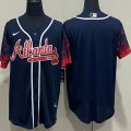 Nike Atlanta Braves blank dark blue new majestic baseball jersey-WL