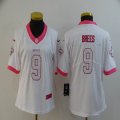 Women Nike New Orleans Saints #9 Drew Brees white fashion Color Rush Limited Jersey Inverted version