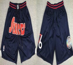 Philadelphia 76ers dark blue nba shorts-XD