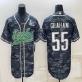 2023 super bowl nike Philadelphia Eagles #55 Brandon Graham gray camo baseball jerseys Joint name-BD