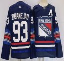 Adidas New York Rangers #93 Mika Zibanejad Navy NHL Jerseys-PD