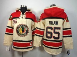 Reebok Chicago Blackhawks Andrew Shaw 65# Beige Red nhl Hooded Sweatshirt