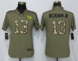 Women Nike York Giants 13 Beckham jr Olive Camo Carson 2017 Salute to Service Elite Player