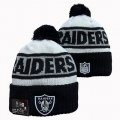 2024 Oakland Raiders black white NFL Sports Cuffed Knit Hats 02