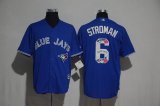 2017 Toronto Blue Jays 6# Marcus Stroman blue MLB baseball jersey