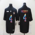 Nike Cowboys #4 Dak Prescott black Color Rush Limited Jersey Rainbow version-BD