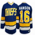 2016 Hanson Brothers Charlestown Chiefs #16 blue hockey jersey