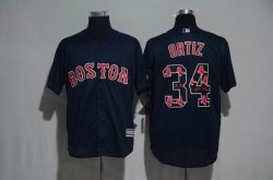 2017 Boston Red Sox #34 David Ortiz dark blue mlb baseball jersey