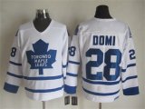 Toronto Maple Leafs #28 Tie Domi white CCM throwback Hockey jerseys