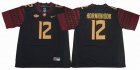 Florida State Seminoles #12 Alex Hornibrook black College Football Jerseys