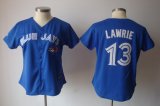 Toronto Blue Jays #13 Brett Lawrie Blue MLB Women Jersey