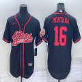 Nike San Francisco 49ers #16 Joe Montana black baseball jerseys Joint name-BD