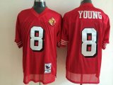 San Francisco 49ers #8 Steve Young Red throwback jersey