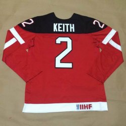 Olympic CA. #2 Duncan Keith red 100th Anniversary Stitched NHL Jerseys