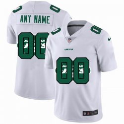 Customized Nike New York Jets white Color Rush Limited Jersey Shadow edition