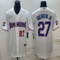 2023 World Cup Dominican Republic's #27 Vlad Guerrero Jr. white majestic baseball jerseys 04