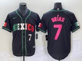 2023 World Cup Mexico #7 Julio Urias black majestic baseball jerseys 95