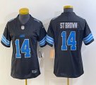 Women Nike Detroit Lions #14 Amon Ra St Brown black Vapor F.U.S.E. Limited Jersey -BD