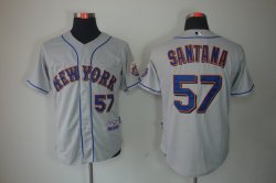 New York Mets 57 Johan Santana gray Jerseys