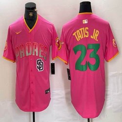 Nike San Diego Padres #23 Fernando Tatis Jr. pink MLB Baseball jerseys Joint name-BD 04