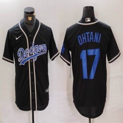 Los Angeles Dodgers #17 Shohei Ohtani black Nike majestic baseball Jersey Joint name -BD 08