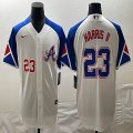 Nike Anaheim Angels #23 Michael Harris II white blue majestic baseball city version 02