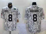 New York Jets #8 Aaron Rodgers Nike Arctic Camo 2024 Salute to Service Limited Jersey