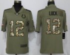 Nike Indianapolis Colts 12 Luck Olive Camo Carson 2017 Salute to Service Limited Jersey