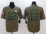 Nike Green Bay Packers #12 Aaron Rodgers green USA flag Color Rush Limited Jersey