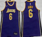 Youth Nike Los Angeles Lakers #6 LeBron James purple basketball jerseys -XD