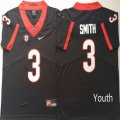 Youth Georgia Bulldogs #3 Roquan Smith black College Football Limited Jerseys