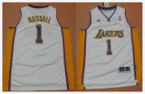 Los Angeles Lakers #1 D-Angelo Russell white nba basketball jersey