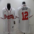 Nike Atlanta Braves #12 Jorge Soler white majestic baseball Jerseys