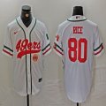 Nike San Francisco 49ers #80 Jerry Rice white baseball jerseys Joint name-BD 02