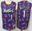 Toronto Raptors #1 Tracy McGrady Purple throwback NBA Jersey-S8